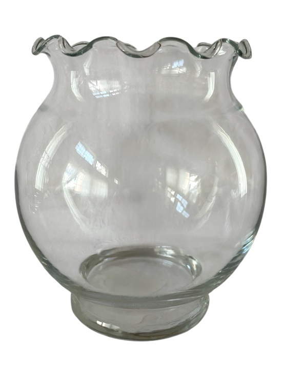 Anchor Hocking Other - Vintage Anchor Hocking Glass Footed Ivy Ball Bowl Ruffled Edge